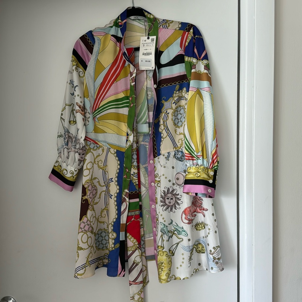 NWT Zara Printed Dress Size S